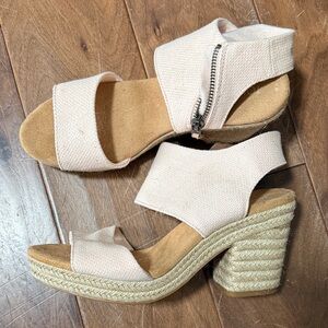 Toms Light Pink Wedge Sandals